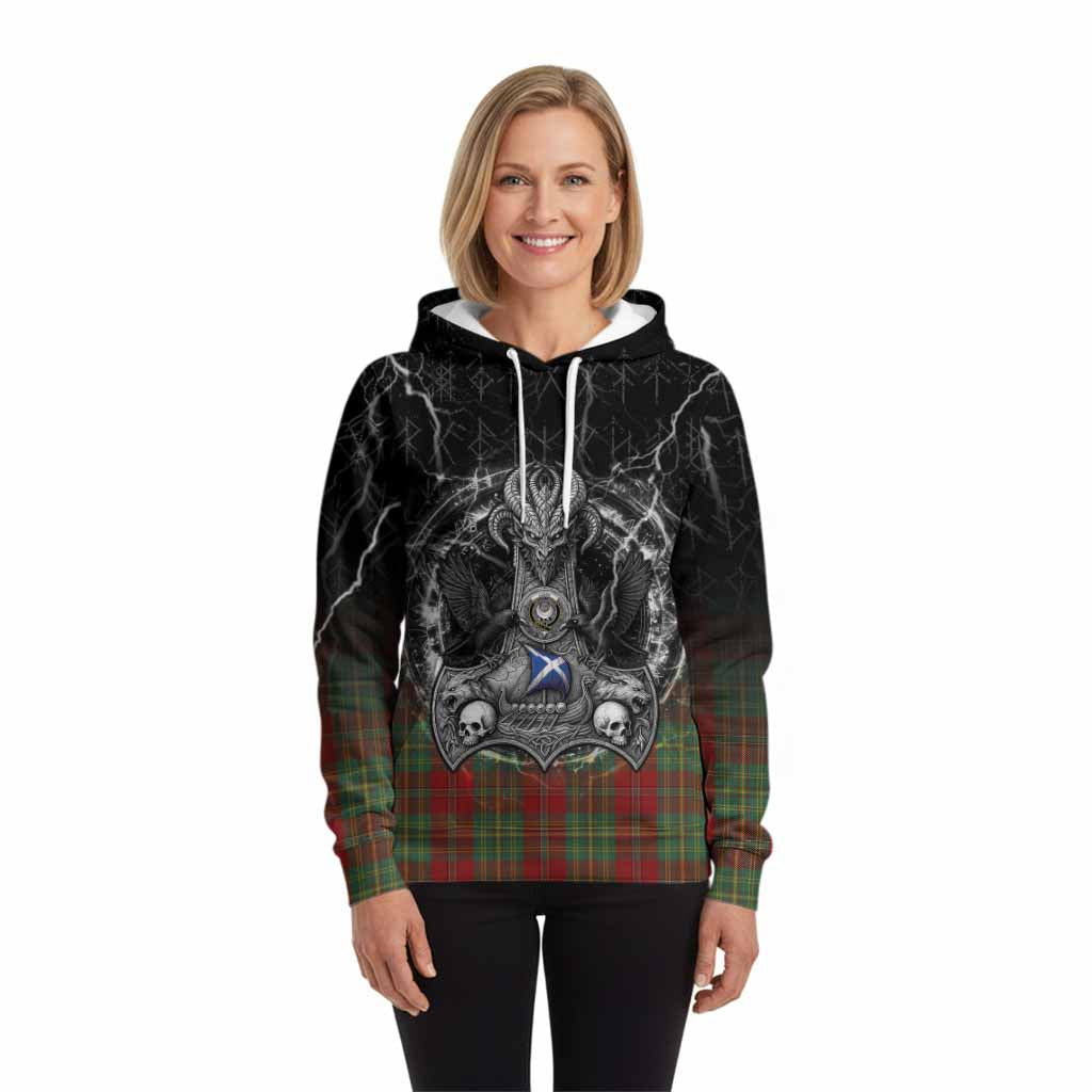 Leask Tartan Crest Hoodie Celtic Odin's Raven Legacy