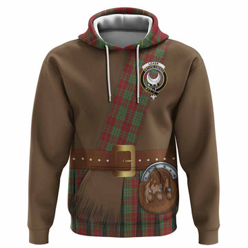 Leask Tartan Crest Hoodie Kilt Costume Style
