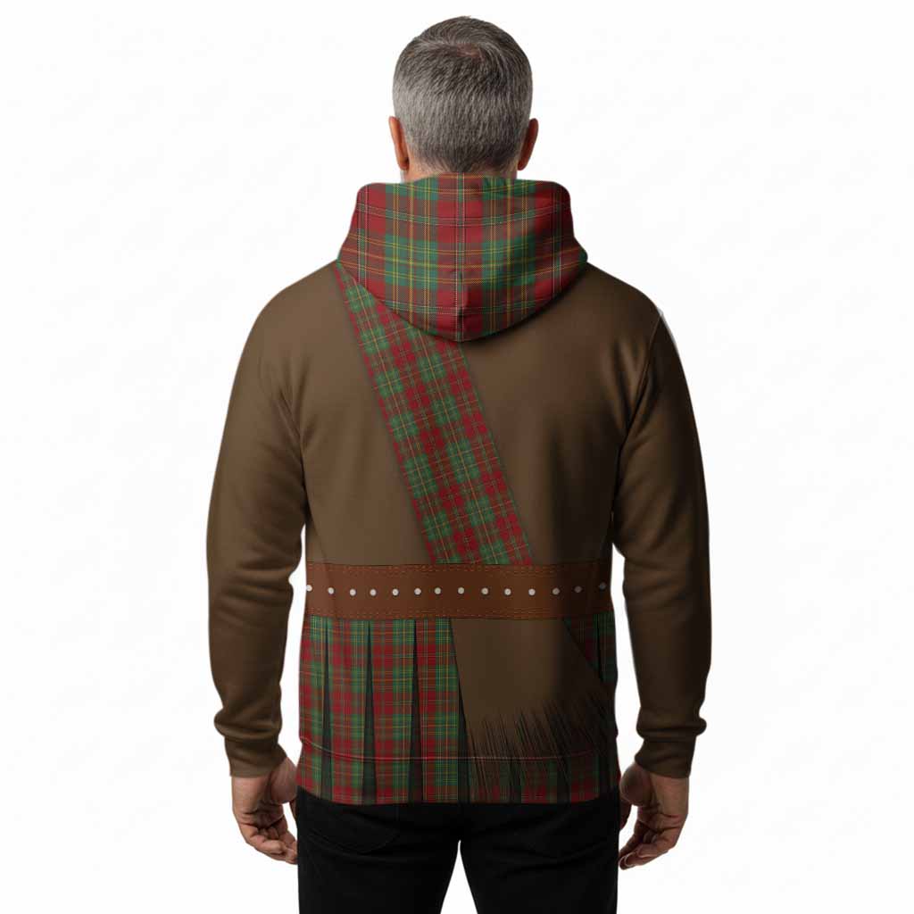 Leask Tartan Crest Hoodie Kilt Costume Style