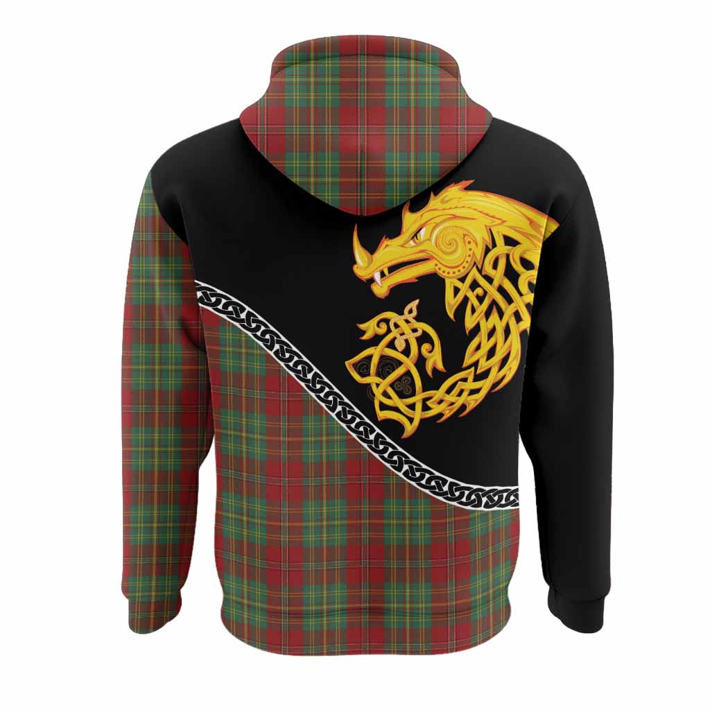 Leask Tartan Crest Hoodie Legendary Dragon Knot Half Style