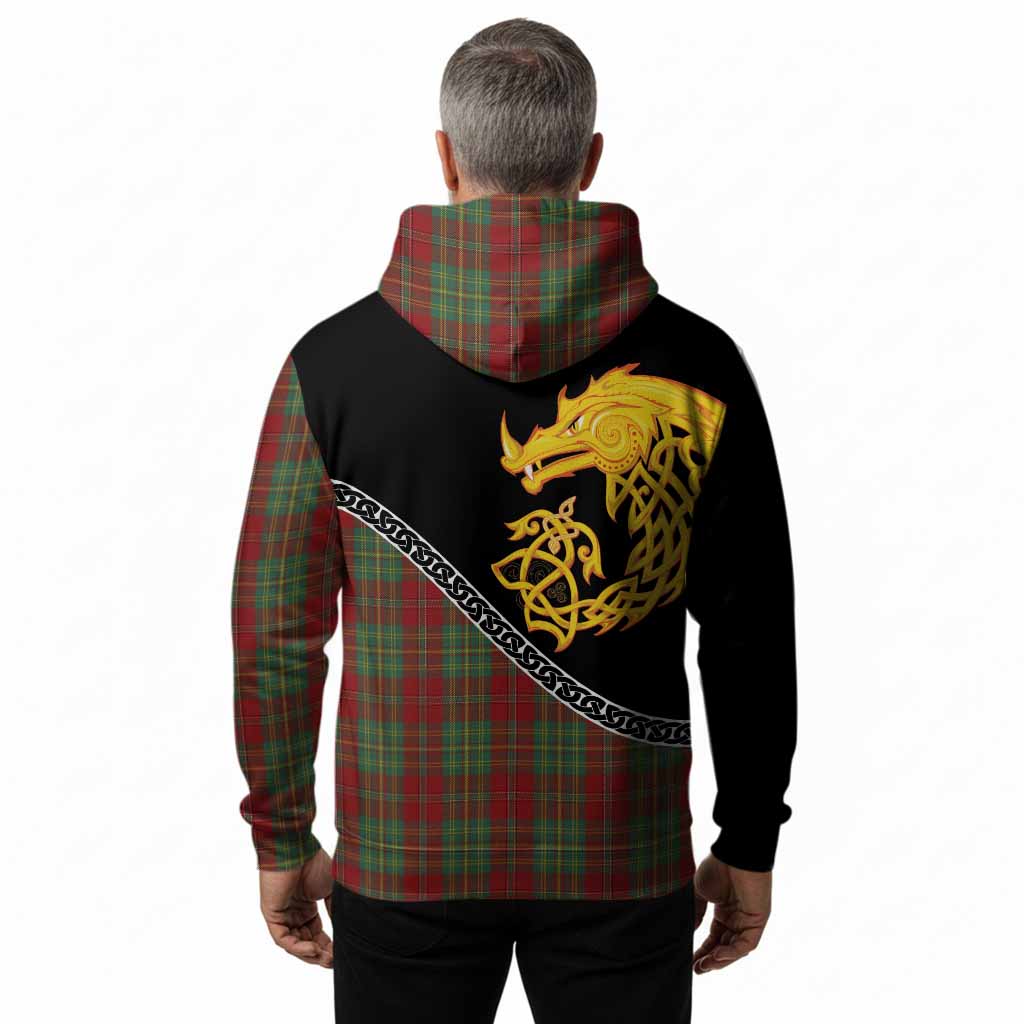 Leask Tartan Crest Hoodie Legendary Dragon Knot Half Style