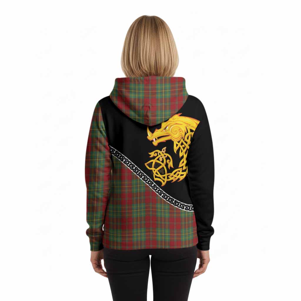 Leask Tartan Crest Hoodie Legendary Dragon Knot Half Style