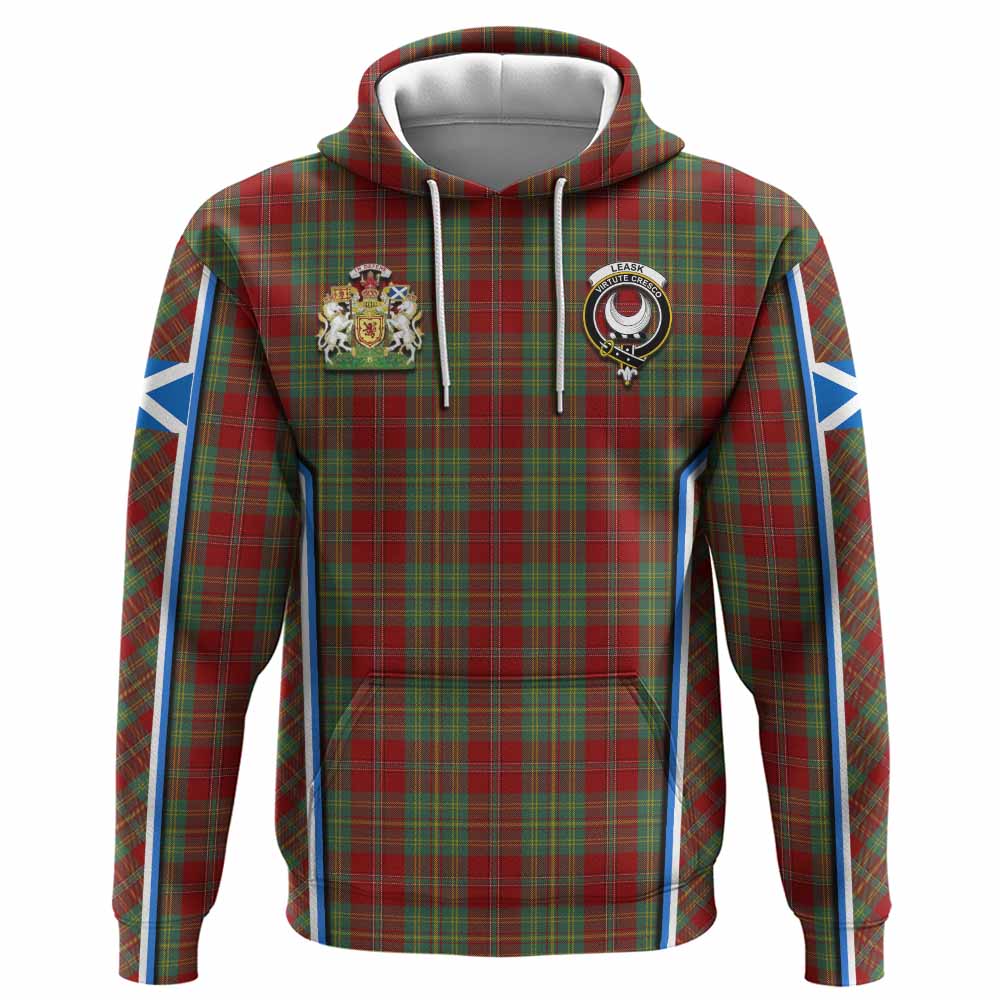 Leask Tartan Crest Hoodie Scotland Coat of Arm Flag Style - Tartan Vibes Clothing