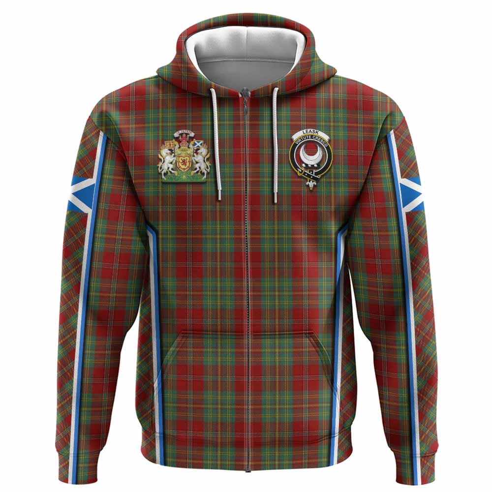 Leask Tartan Crest Hoodie Scotland Coat of Arm Flag Style - Tartan Vibes Clothing