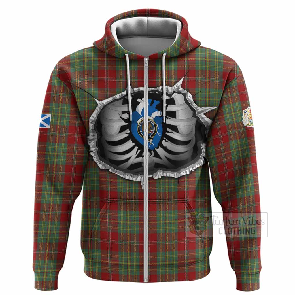 Leask Tartan Crest Hoodie Scotland In My Veins