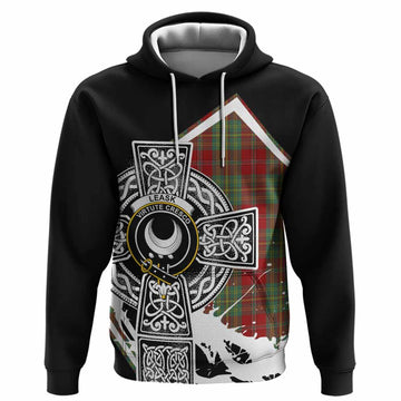 Leask Tartan Crest Hoodie Scottish Celtic Cross Heritage