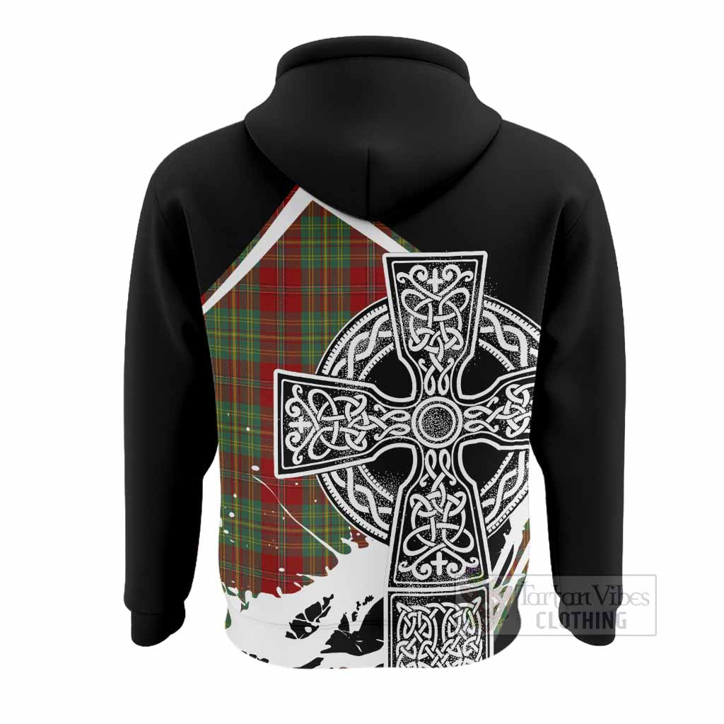 Leask Tartan Crest Hoodie Scottish Celtic Cross Heritage