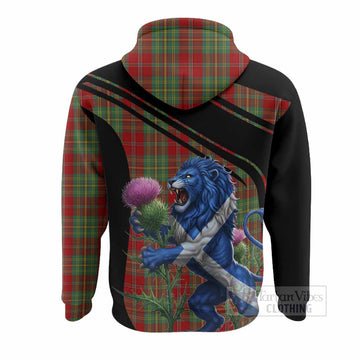 Leask Tartan Crest Hoodie Scottish Lion Rampant Thistle