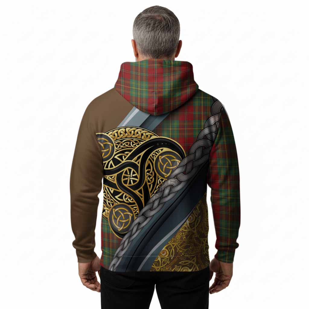 Leask Tartan Crest Hoodie Scottish Triskele Celtic
