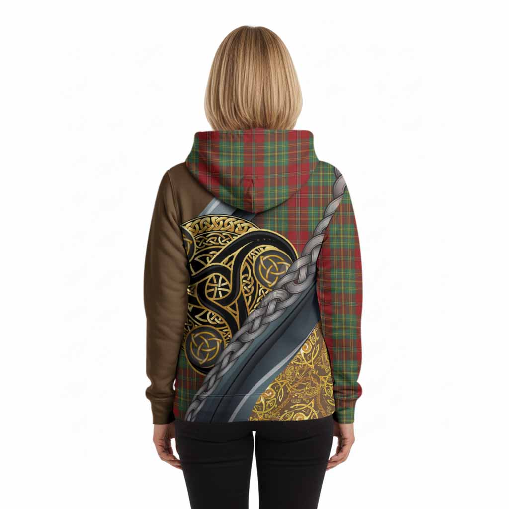Leask Tartan Crest Hoodie Scottish Triskele Celtic