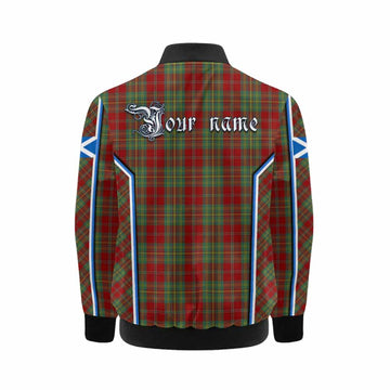 Leask Tartan Crest Kid Bomber Jacket Scotland Coat of Arm Flag Style - Tartan Vibes Clothing