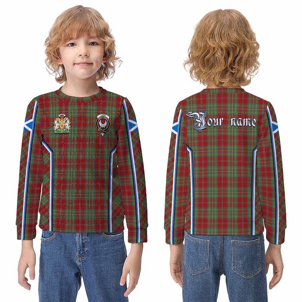 Leask Tartan Crest Kid Knitted Sweatshirt Scotland Coat of Arm Flag Style - Tartan Vibes Clothing