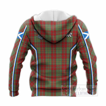 Leask Tartan Crest Knitted Hoodie Scotland Coat of Arm Flag Style