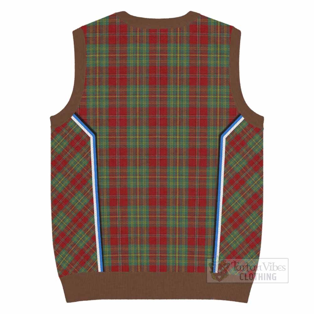 Leask Tartan Crest Knitted V-Neck Vest Scotland Coat of Arm Flag Style - Tartan Vibes Clothing