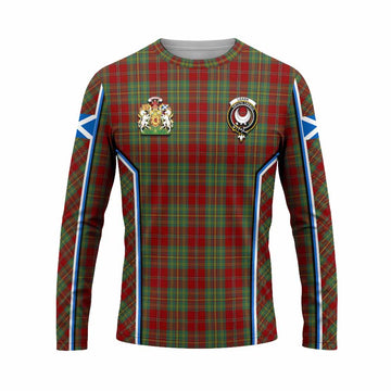 Leask Tartan Crest Long Sleeve T-Shirt Scotland Coat of Arm Flag Style - Tartan Vibes Clothing