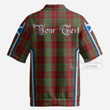 Leask Tartan Crest Men’s Polo Sweater Top Scotland Coat of Arm Flag Style