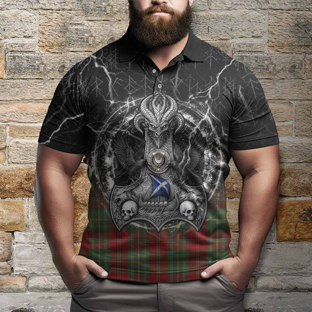 Leask Tartan Crest Polo Shirt Celtic Odin's Raven Legacy