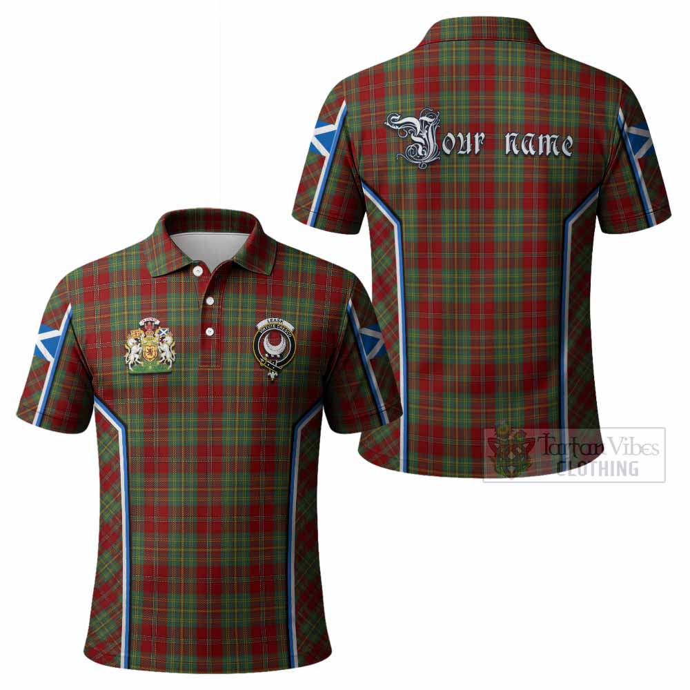 Leask Tartan Crest Polo Shirt Scotland Coat of Arm Flag Style - Tartan Vibes Clothing