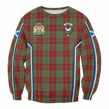 Leask Tartan Crest Sweatshirt Scotland Coat of Arm Flag Style