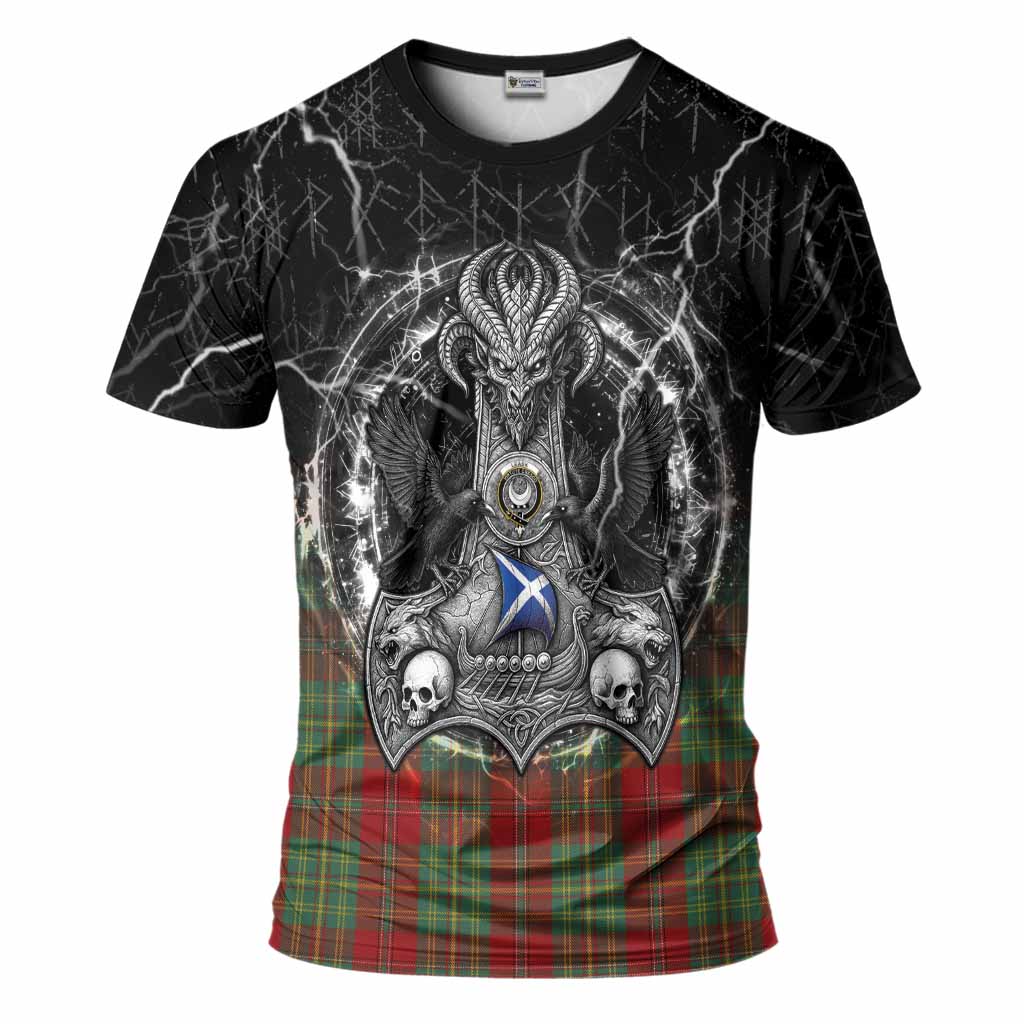 Leask Tartan Crest T-Shirt Celtic Odin's Raven Legacy