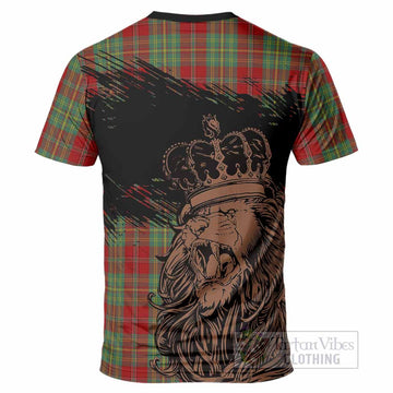 Leask Tartan Crest T-Shirt Crowned Lion Heritage Style