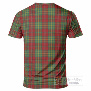 Leask Tartan Crest T-Shirt Ferocious Lion Style