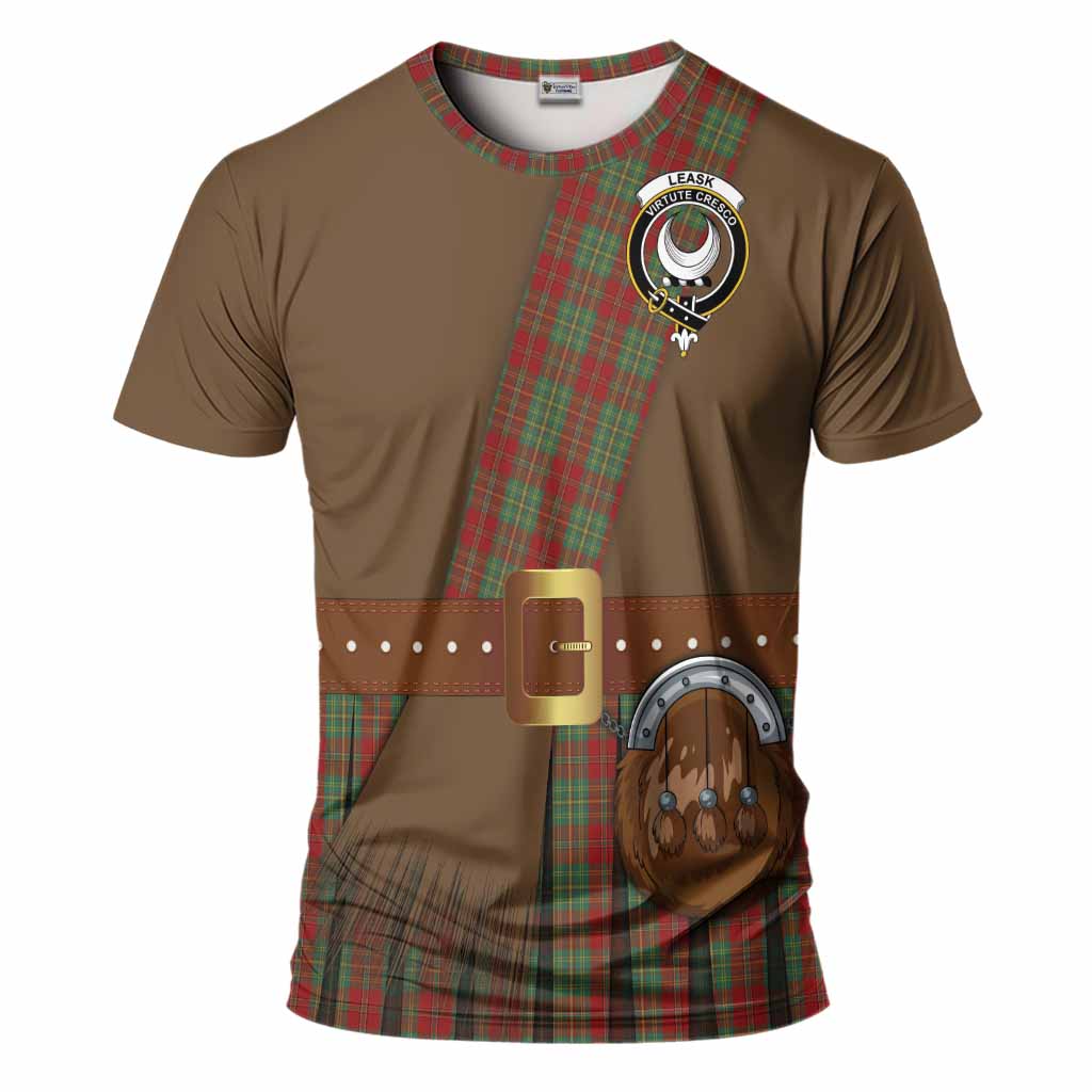 Leask Tartan Crest T-Shirt Kilt Costume Style