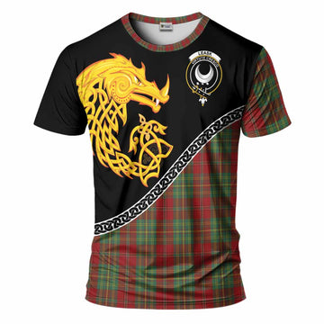 Leask Tartan Crest T-Shirt Legendary Dragon Knot Half Style