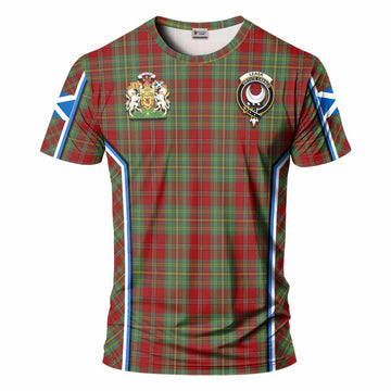 Leask Tartan Crest T-shirt Scotland Coat of Arm Flag Style