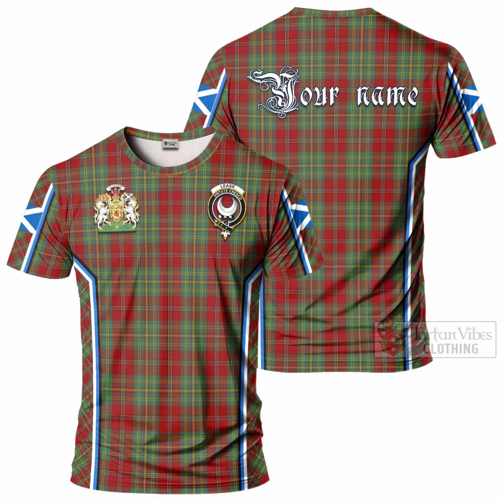 Leask Tartan Crest T-shirt Scotland Coat of Arm Flag Style - Tartan Vibes Clothing