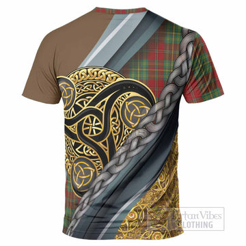 Leask Tartan Crest T-Shirt Scottish Triskele Celtic