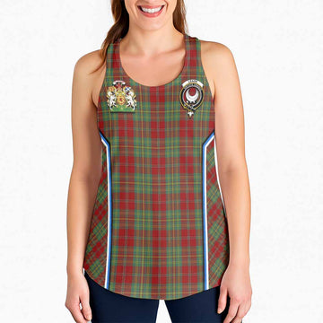 Leask Tartan Crest Women Racerback Tanks Scotland Coat of Arm Flag Style - Tartan Vibes Clothing