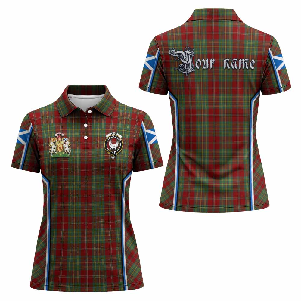 Leask Tartan Crest Women's Polo Shirt Scotland Coat of Arm Flag Style - Tartan Vibes Clothing