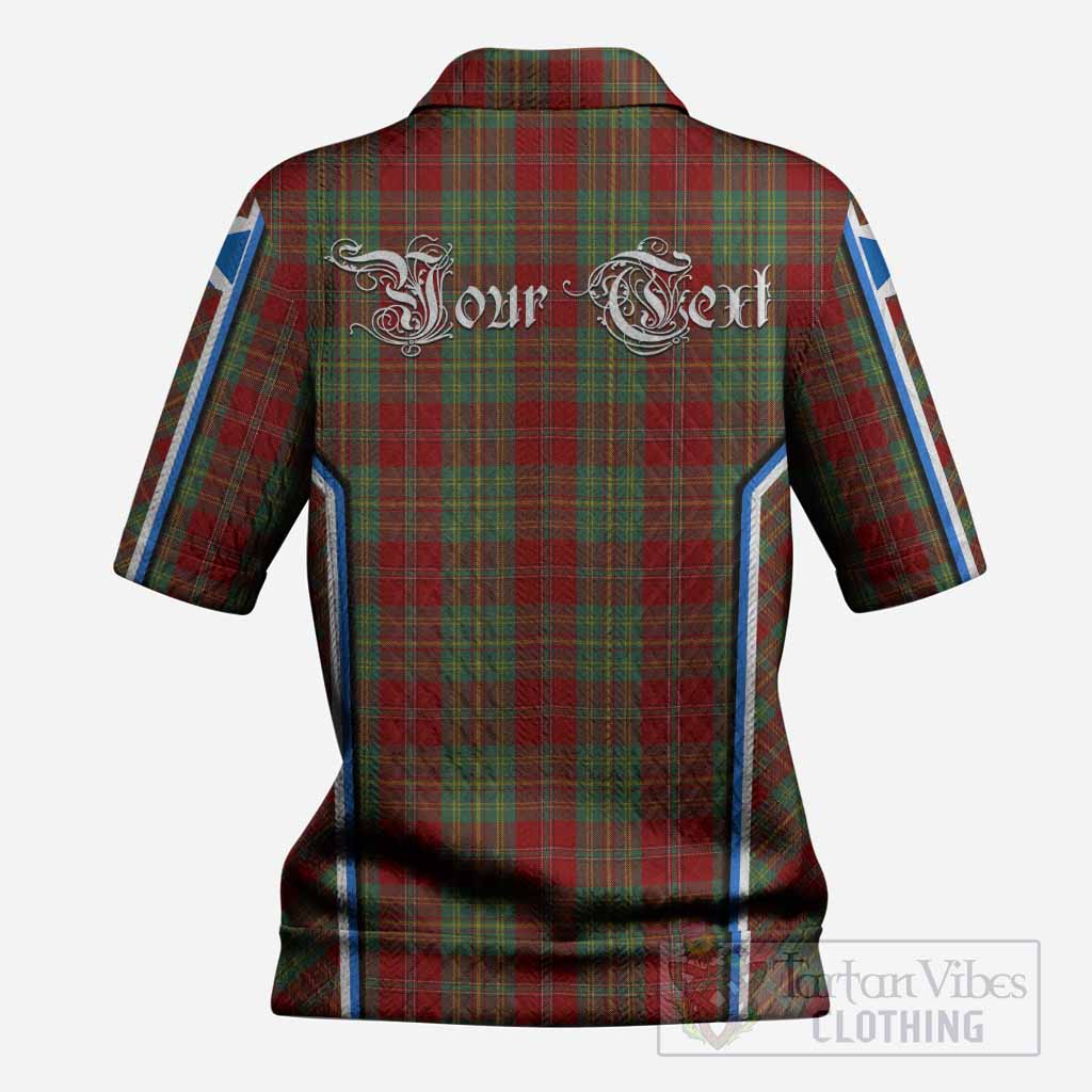 Leask Tartan Crest Women’s Polo Sweater Top Scotland Coat of Arm Flag Style