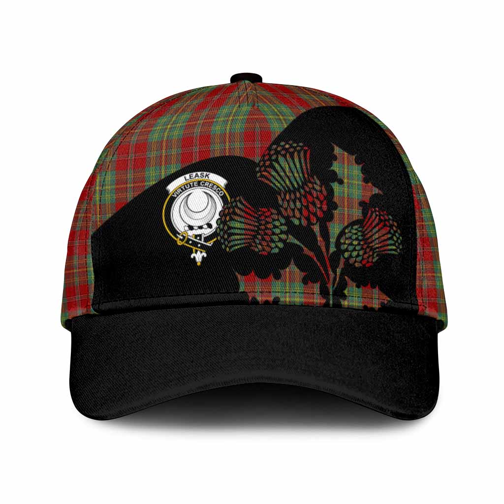 Leask Tartan Family Crest Classic Cap Scotland Thistle Floral Flag Style