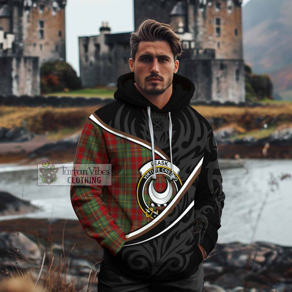 Leask Tartan Family Crest Cotton Hoodie Celtic Scottish Thistle Floral - Tartan Vibes Clothing
