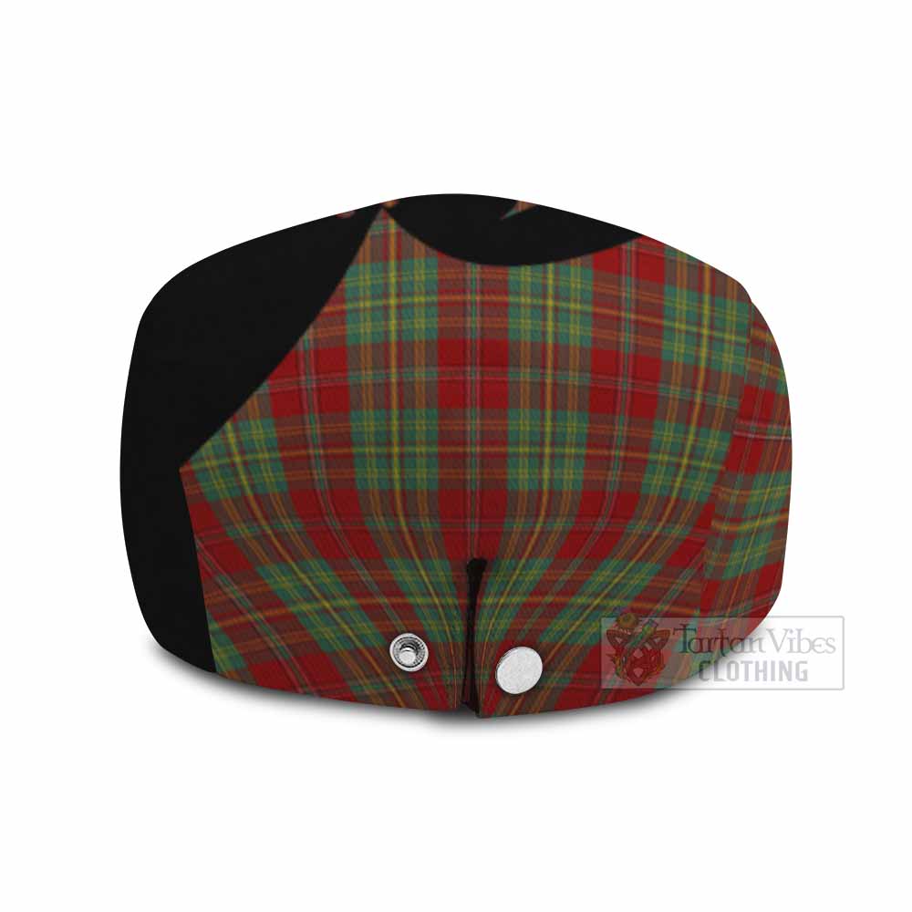 Leask Tartan Family Crest Flat Cap, Jeff Cap Scotland Thistle Floral