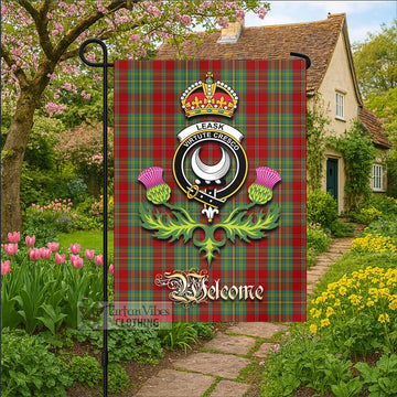 Leask Tartan Family Crest Garden Flag Royal Thistle Welcome Style
