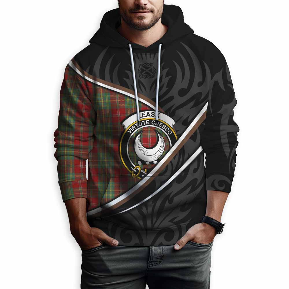 Leask Tartan Family Crest Hoodie Celtic Scottish Thistle Floral - Tartan Vibes Clothing