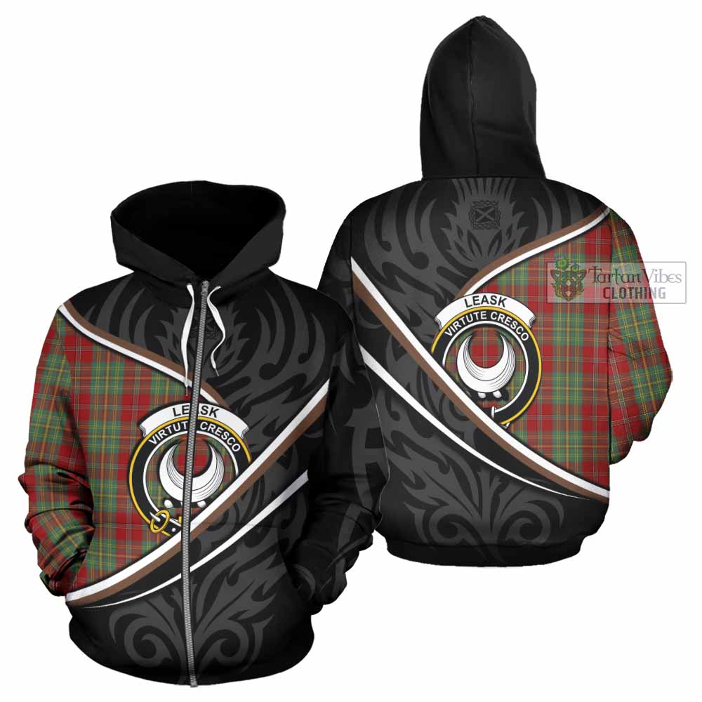 Leask Tartan Family Crest Hoodie Celtic Scottish Thistle Floral - Tartan Vibes Clothing
