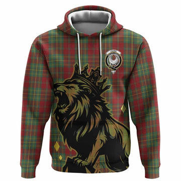 Leask Tartan Family Crest Hoodie Crowned Lion Roaring