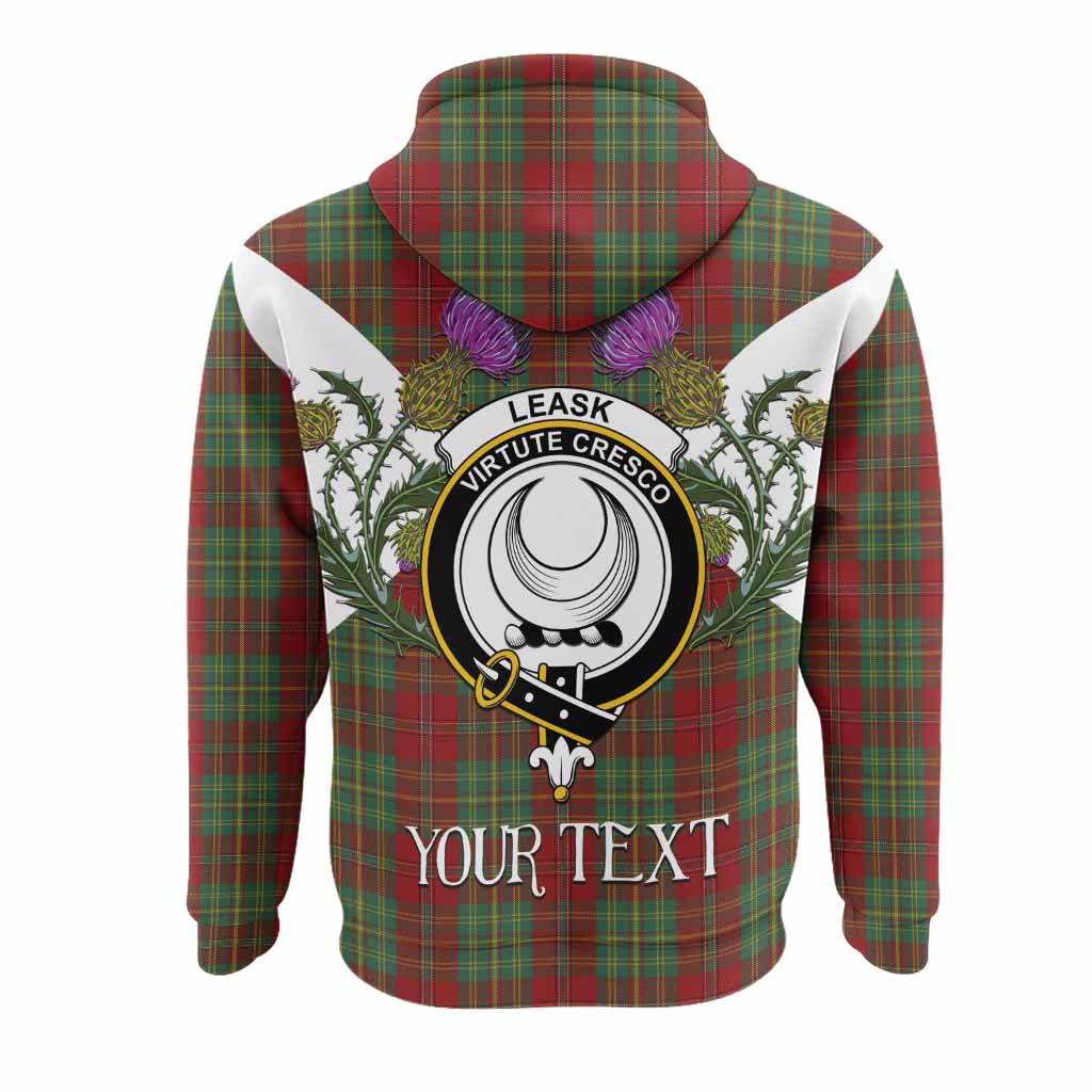 Leask Tartan Family Crest Hoodie Scottish Burns Night Thistle Floral
