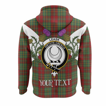 Leask Tartan Family Crest Hoodie Scottish Burns Night Thistle Floral