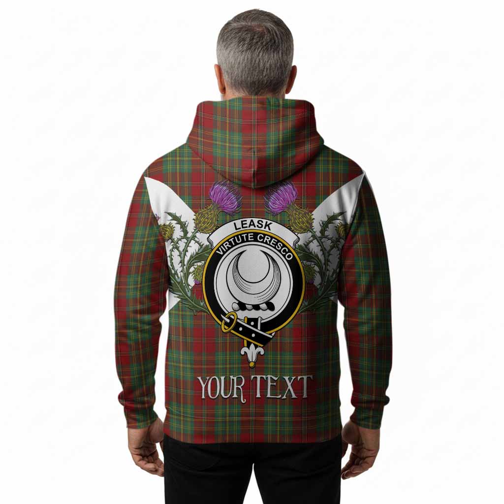 Leask Tartan Family Crest Hoodie Scottish Burns Night Thistle Floral