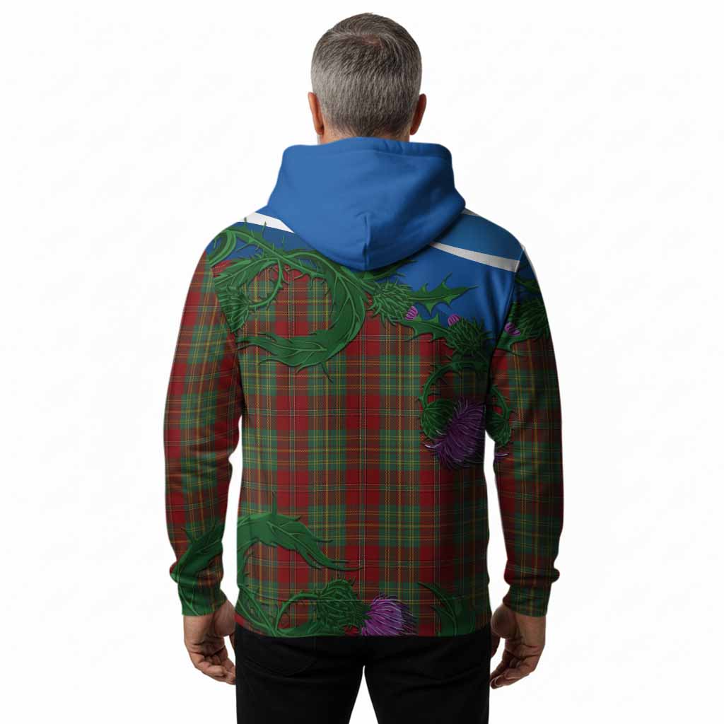 Leask Tartan Family Crest Hoodie Thistle in Minimalism