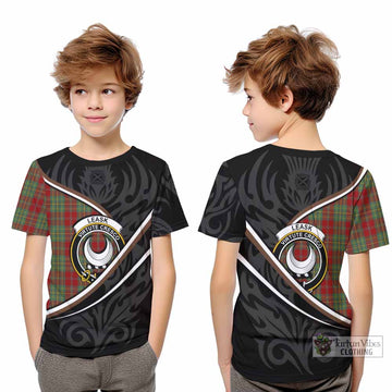 Leask Tartan Family Crest Kid T-shirt Celtic Scottish Thistle Floral - Tartan Vibes Clothing