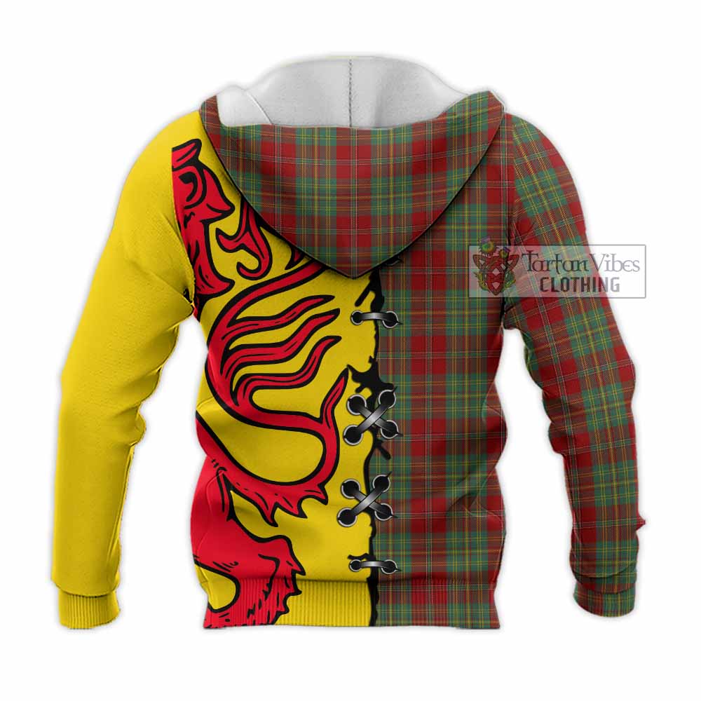 Leask Tartan Family Crest Knitted Hoodie Lion Rampant Honor - Tartan Vibes Clothing