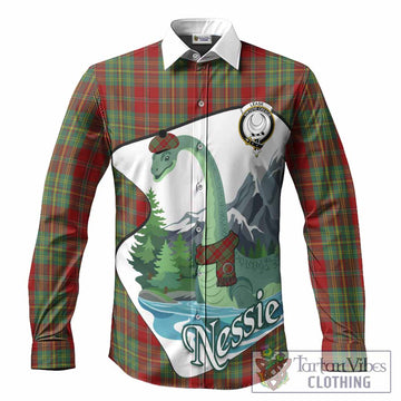 Leask Tartan Family Crest Long Sleeve Button Shirts Nessie Scottish Loch Ness Monster