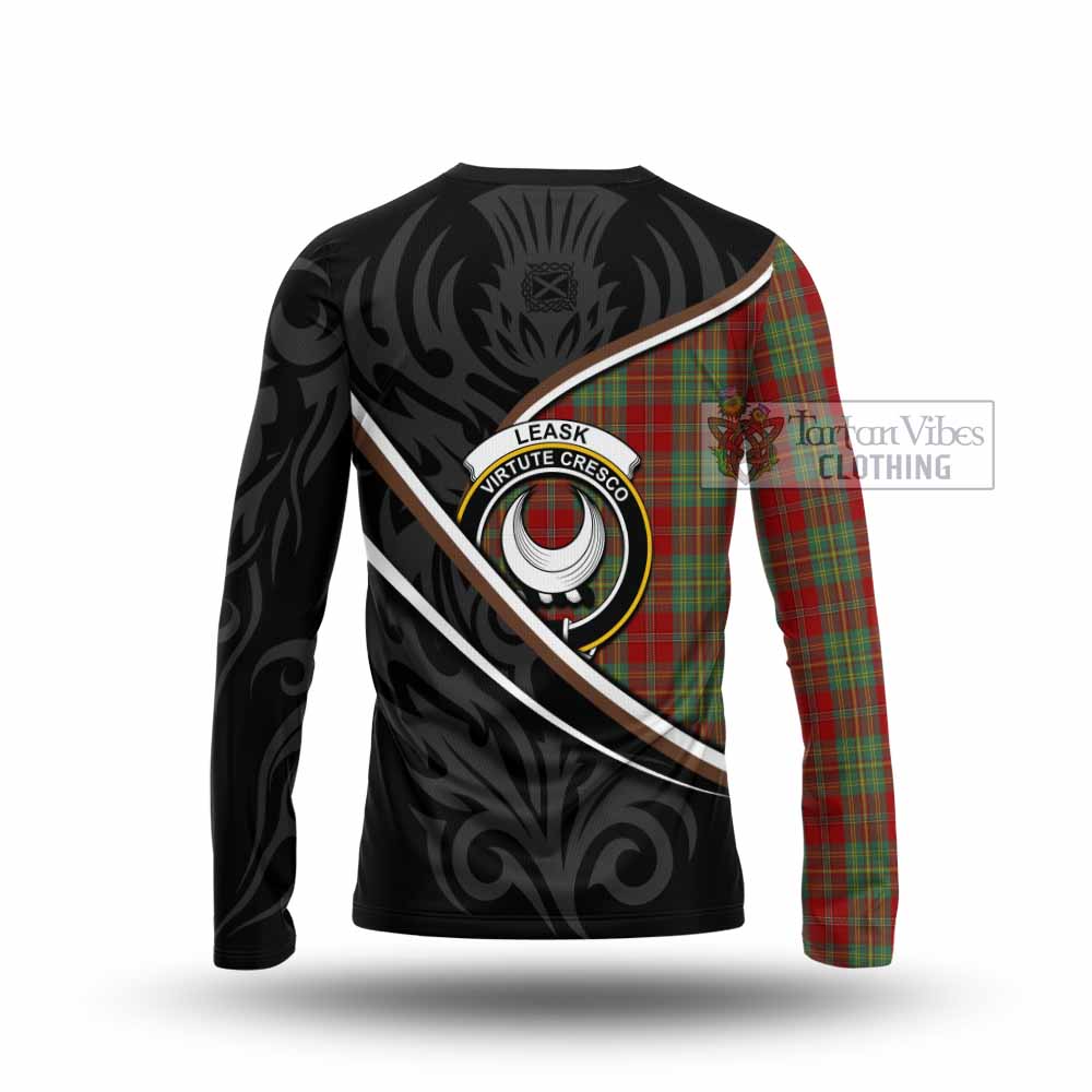Leask Tartan Family Crest Long Sleeve T-Shirt Celtic Scottish Thistle Floral - Tartan Vibes Clothing