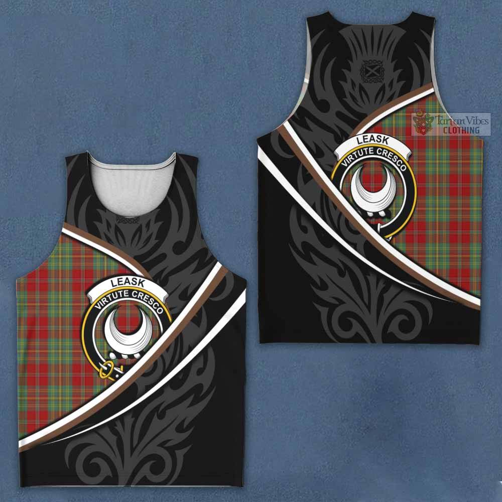 Leask Tartan Family Crest Men Tank Top Celtic Scottish Thistle Floral - Tartan Vibes Clothing
